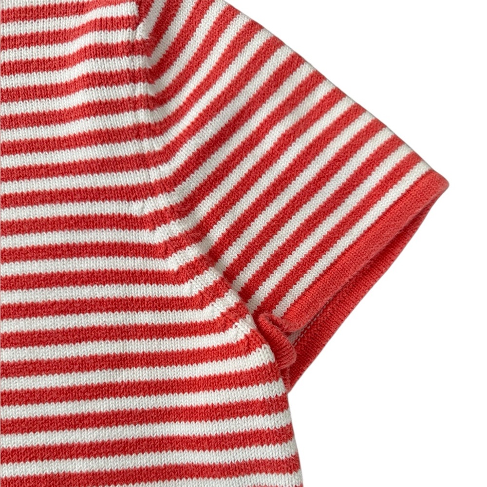 EUC Women's Short Sleeve Knit Striped Sweater - Picture 4 of 5